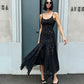 OF - Abito Sirren nero con pietre