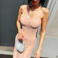 OF - Abito Sirren nude con pietre