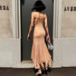 OF - Abito Sirren nude con pietre