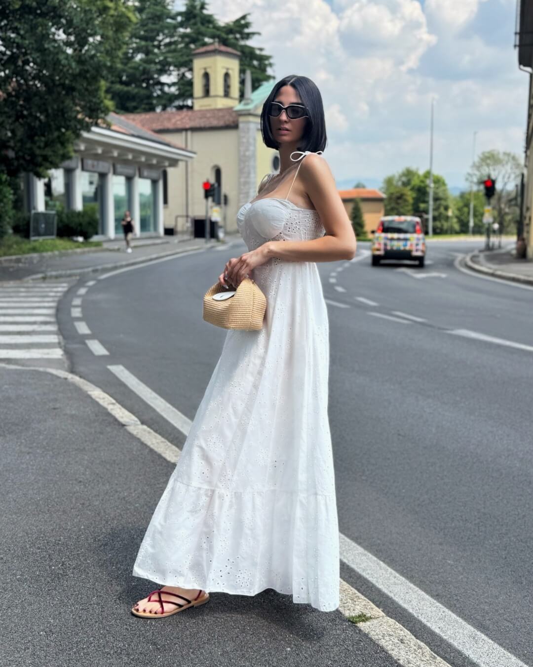OF - Abito Clea sangallo bianco