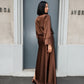 OF - Abito Illy satin marrone