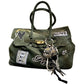 LM - MIA BAG Due manici patch argento suede army