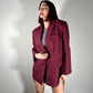 OF - Blazer Vamps bordeaux con strass