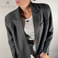 OF - Blazer Vamps grigio con strass