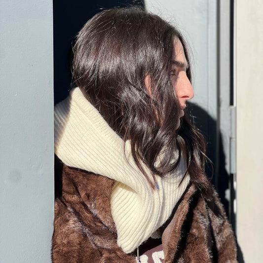 OF - Balaclava Geordie crema con zip