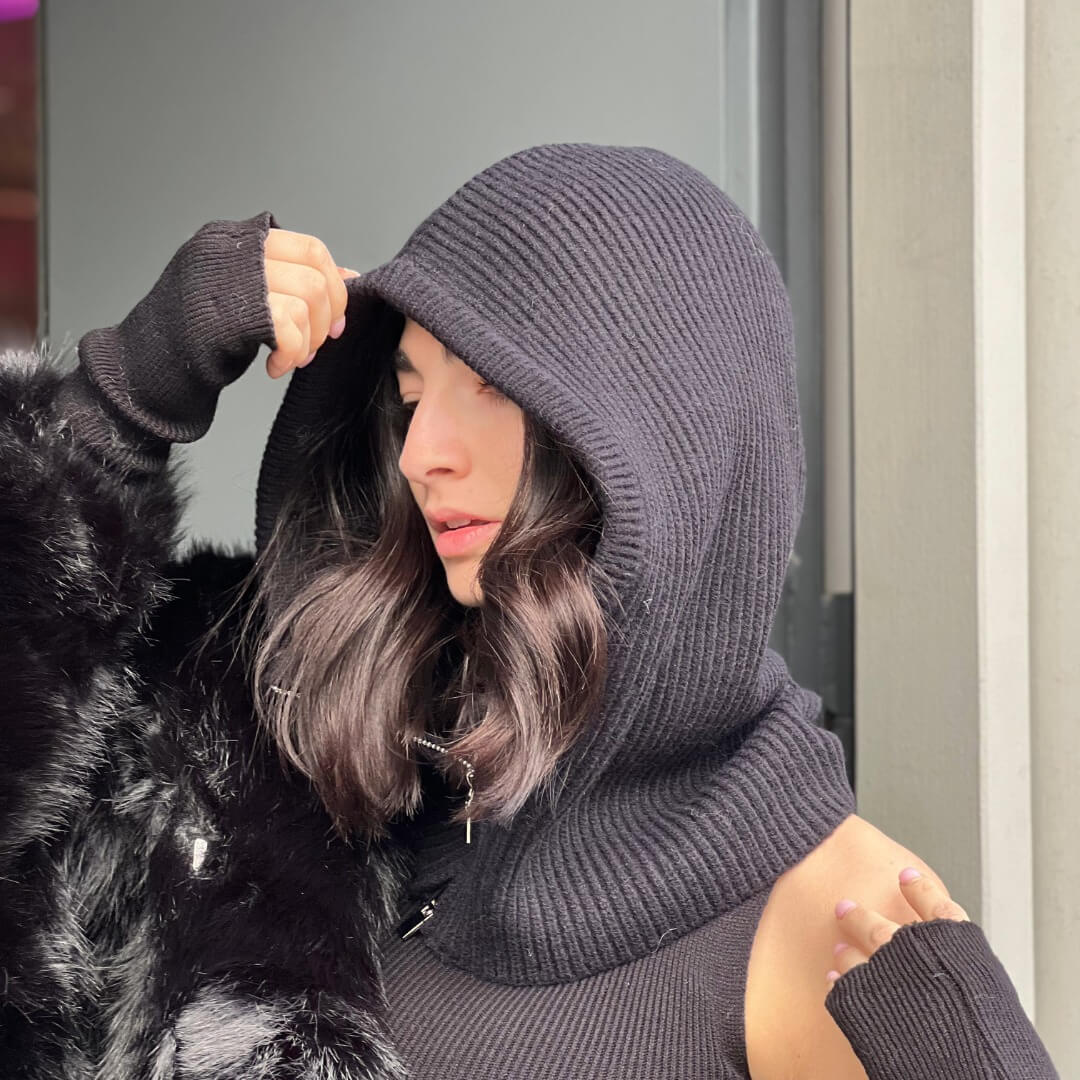 LM - Balaclava Geordie nero con zip