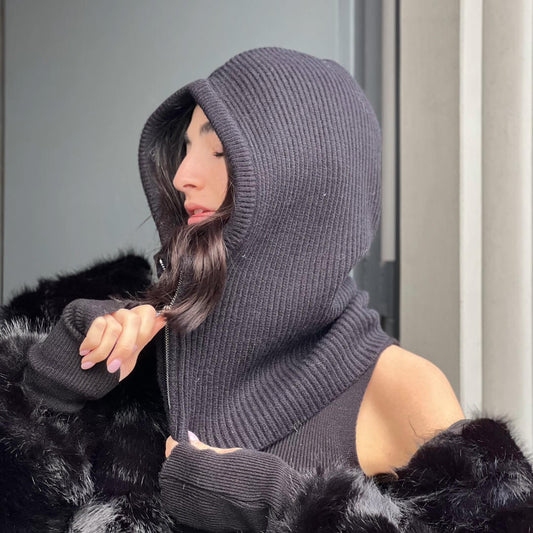 OF - Balaclava Geordie nero con zip