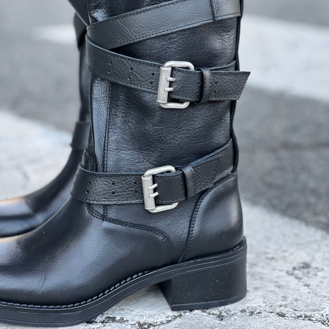 OF - Biker Serbs nero con fibbie