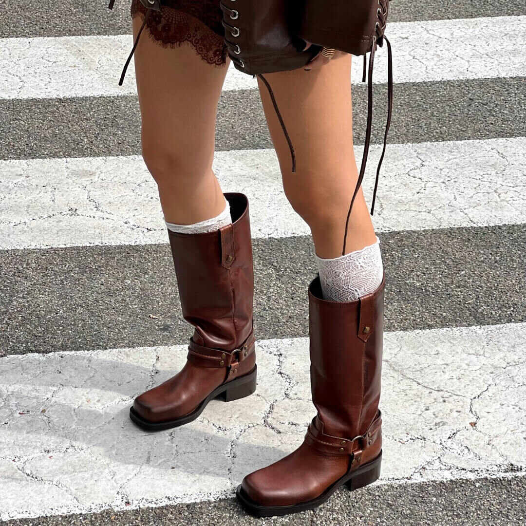 OF - Biker Ryan marrone con dettagli bronzo