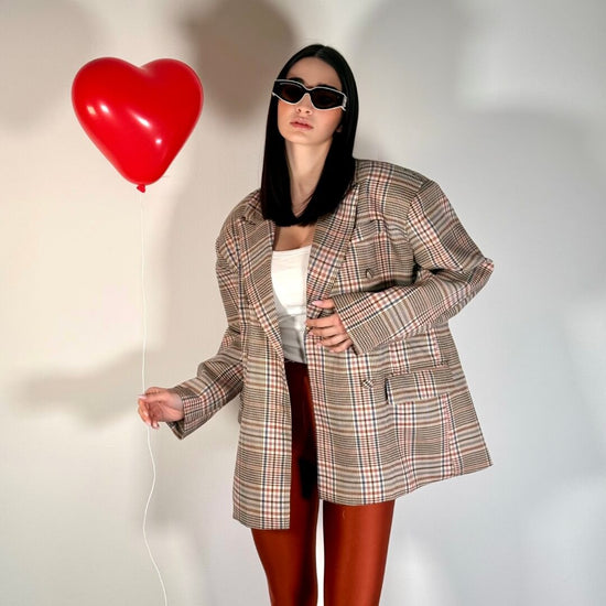 LM - Blazer Ruth tartan rosa beige