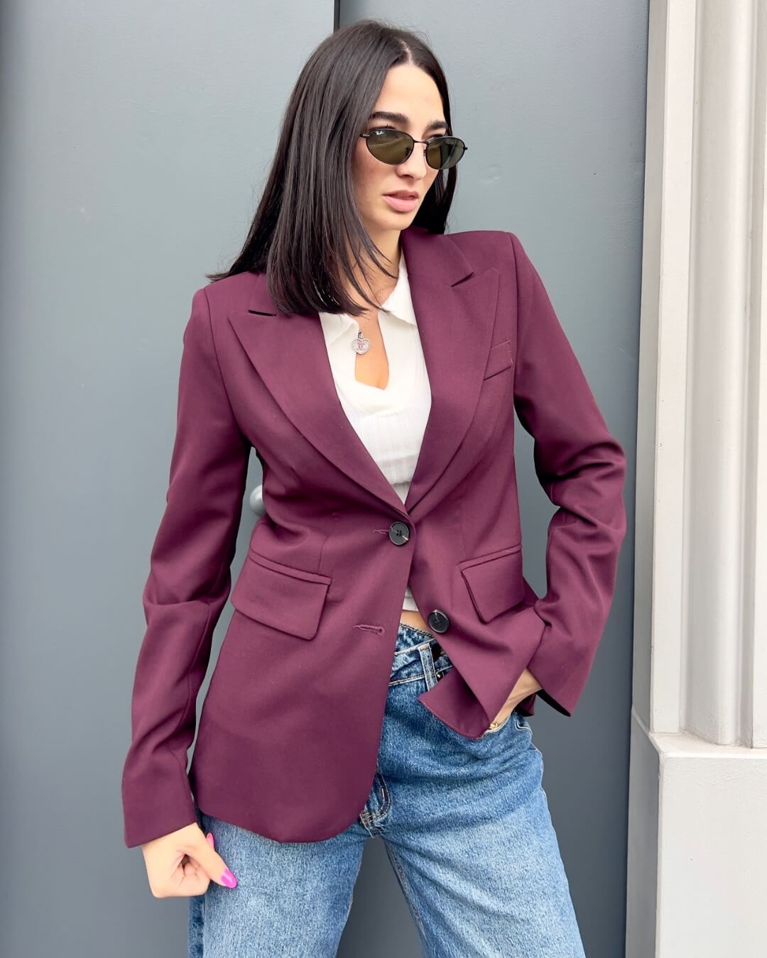 OF - LUMINA Blazer Shelly bordeaux