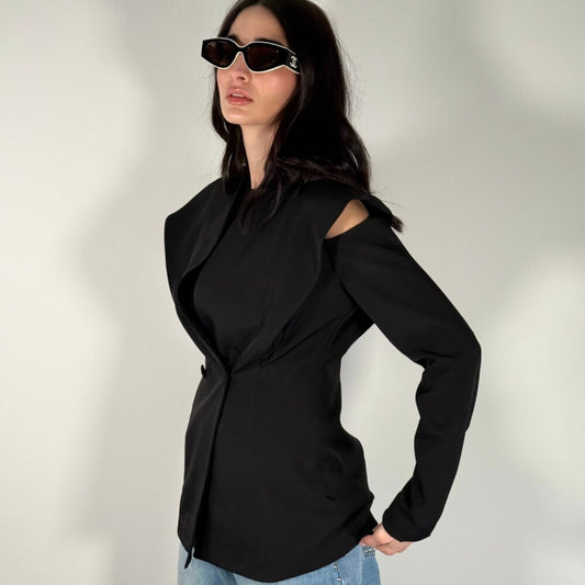 OF - Blazer Anita nero con aperture