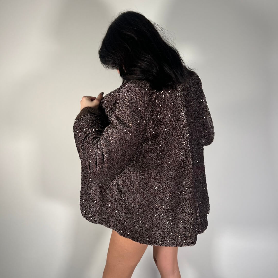 OF - Blazer Milla paillettes marrone