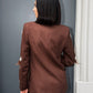OF - Blazer Plume marrone con pietre e piume