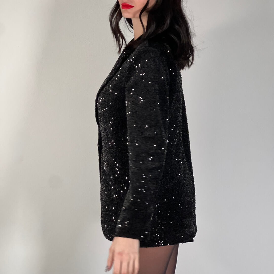 OF - Blazer Milla paillettes nero
