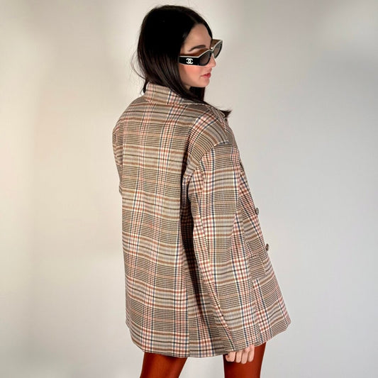 OF - Blazer Ruth tartan rosa beige