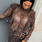 OF - LUMINA Body Kylie animalier con spalle imbottite