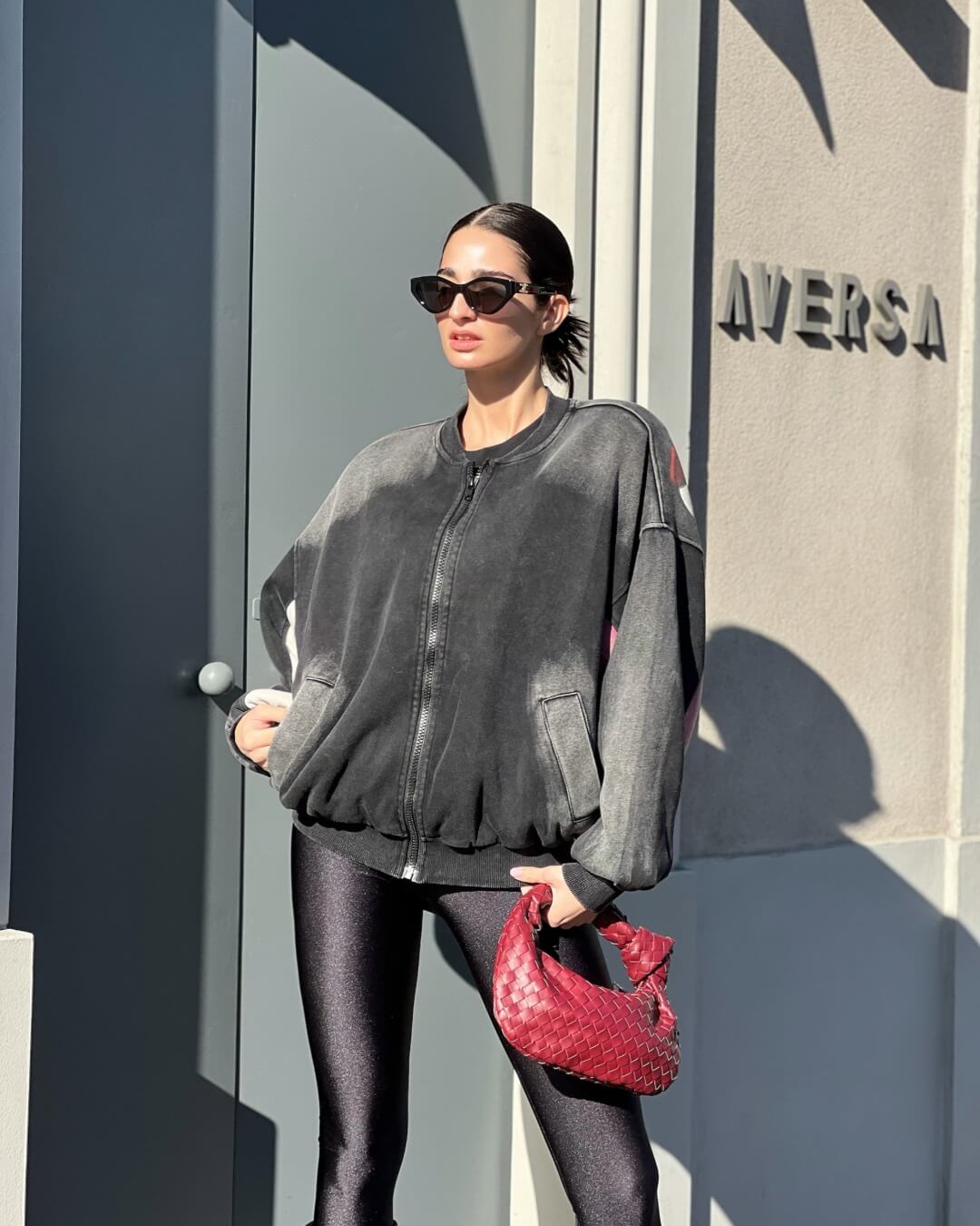 OF - Bomber felpa Kitty nero vintage