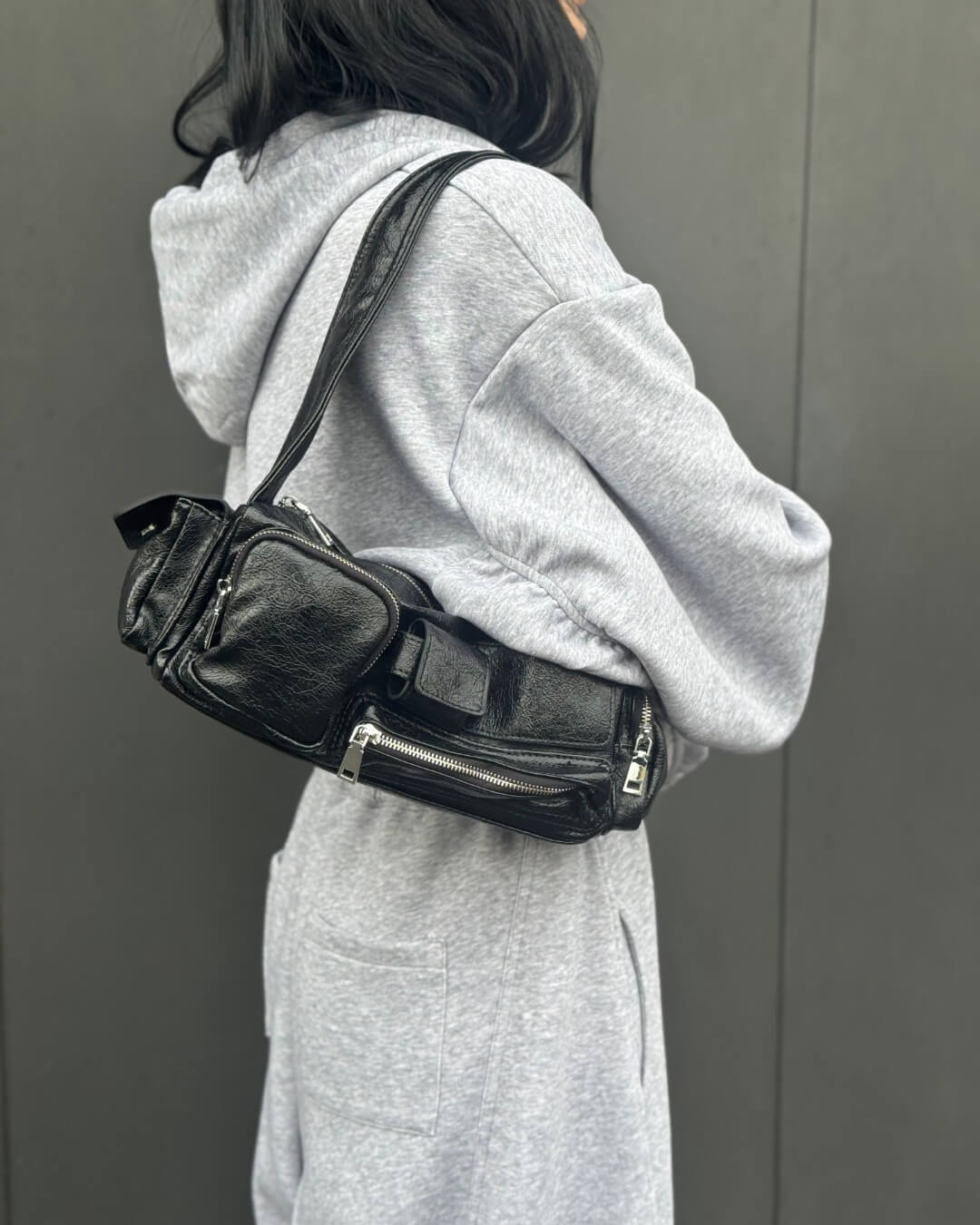 OF - Borsa Multitasche ecopelle nero