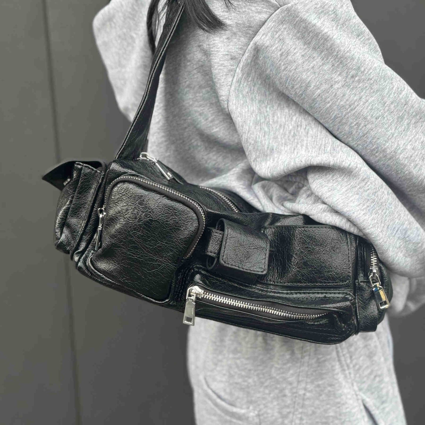 LM - Borsa Multitasche ecopelle nero