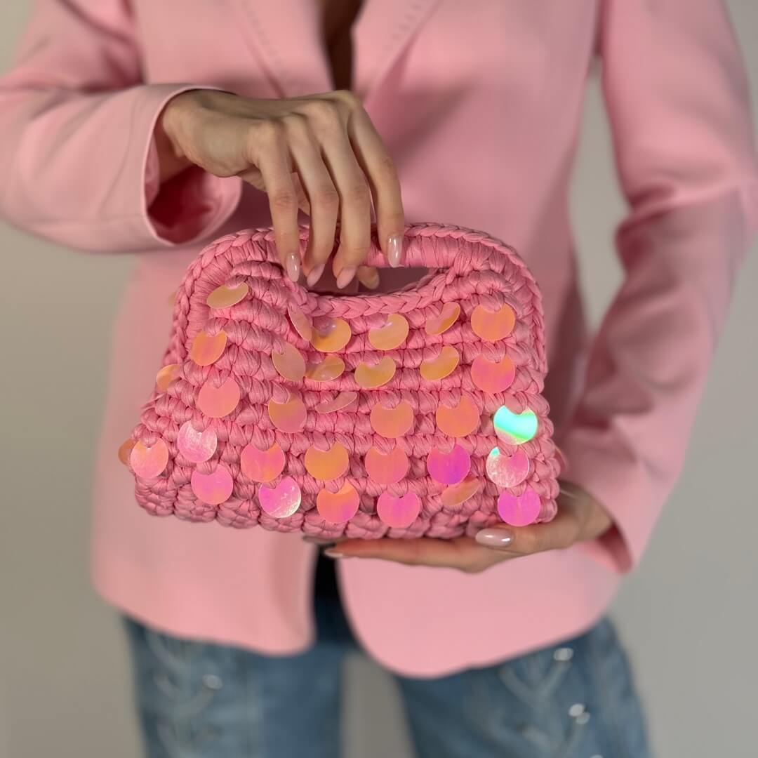 LM - Borsa Ysmael rosa intreccio