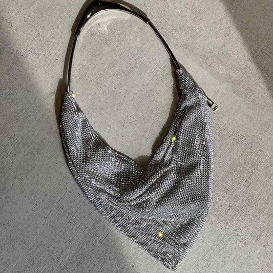 LM - Borsa Clear strass argento