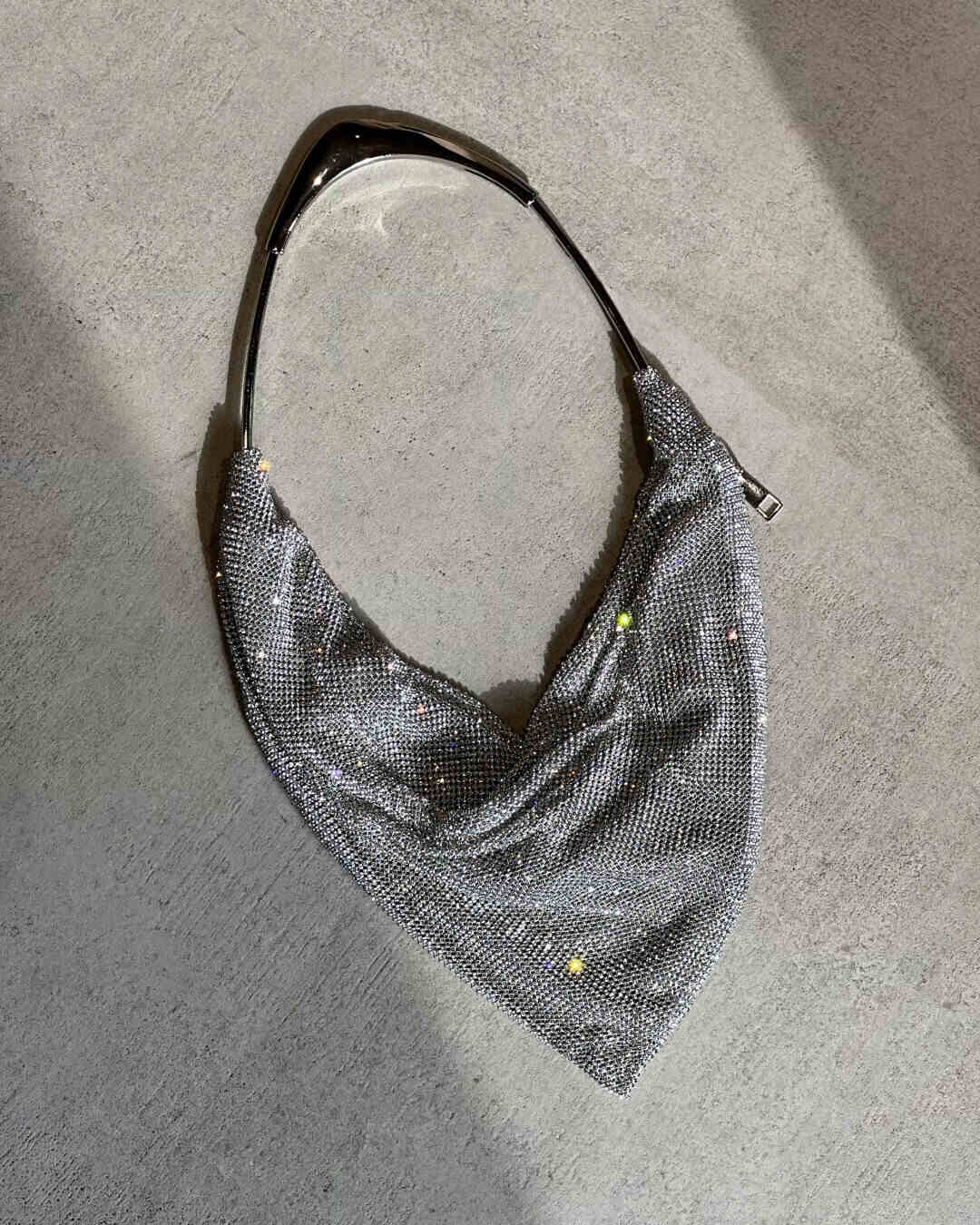 OF - Borsa Clear strass argento