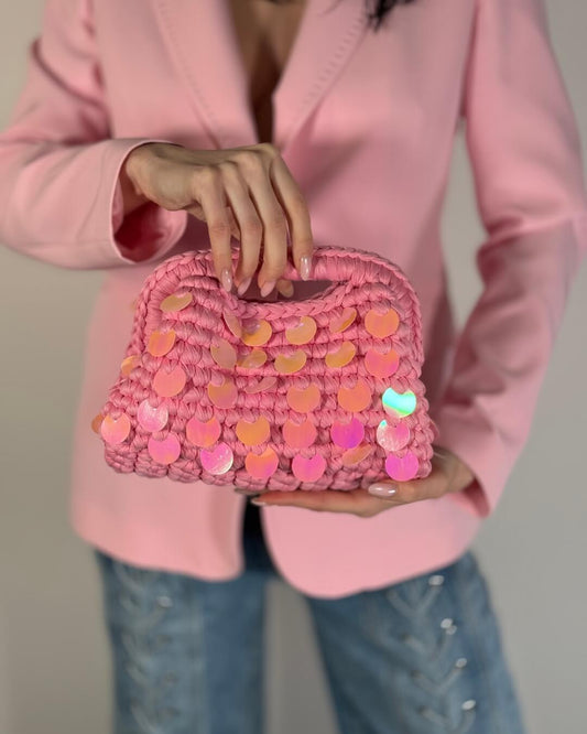 OF - Borsa Ysmael rosa intreccio