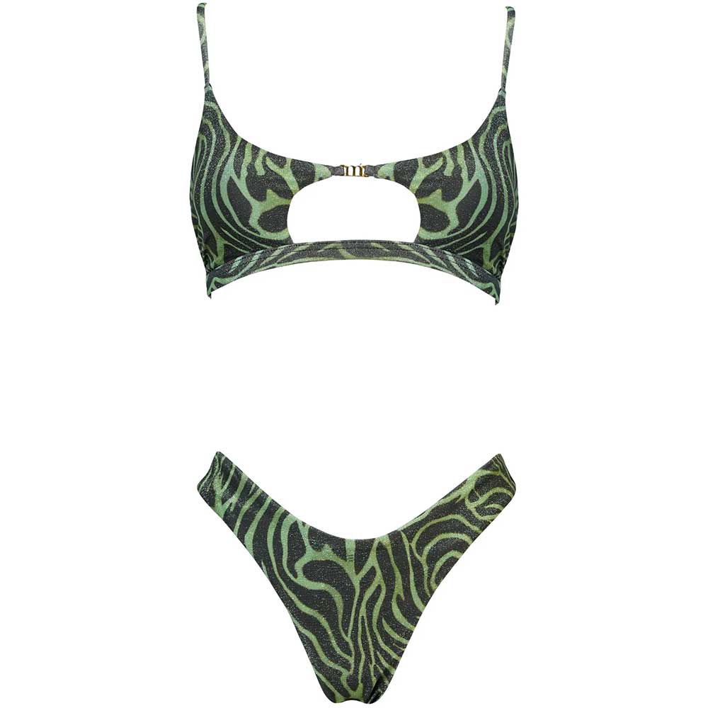 LM - Matinée Bikini Olivia zebrato verde