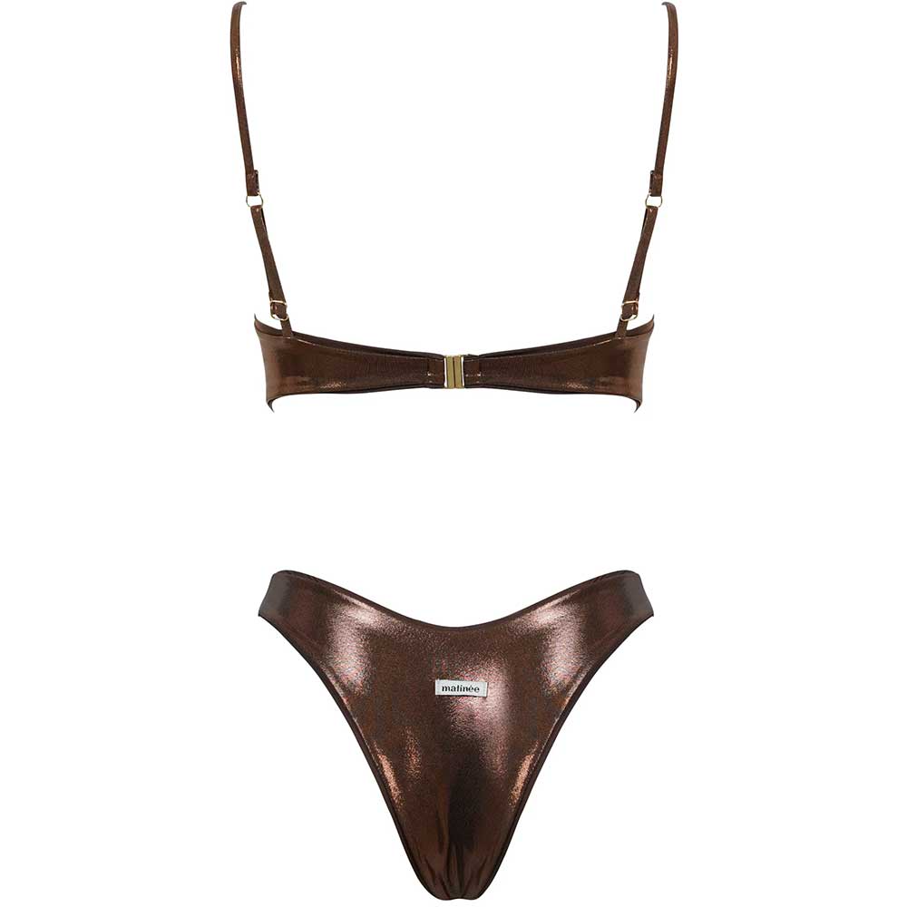 LM - Matinée Bikini Arianna lycra lamè marrone