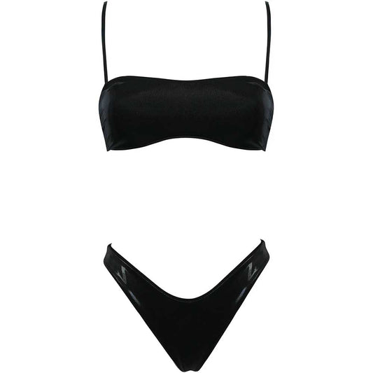 LM - Matinée Bikini Arianna lycra lamè nero