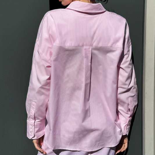 OF - Hinnominate Camica basica rigata cotone nude