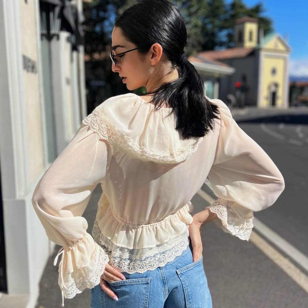OF - Camicia Sveva rouches beige