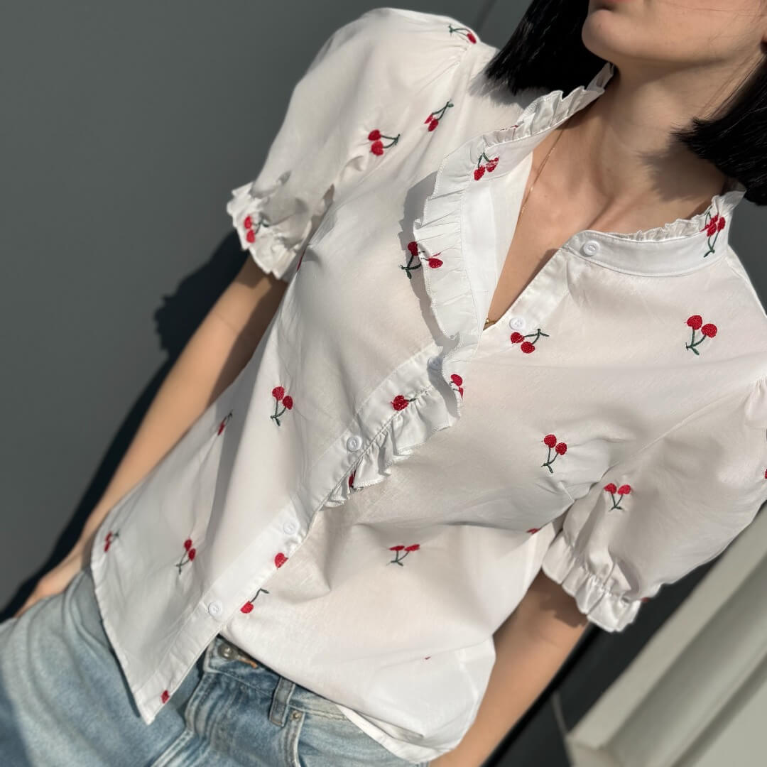 OF - Camicia Cherry rouches