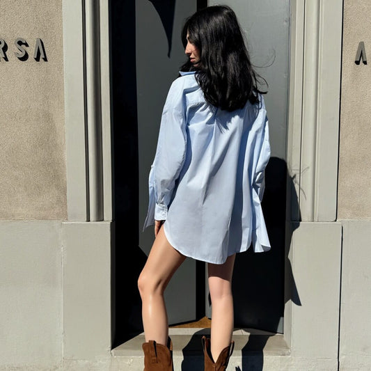 OF - Hinnominate Camicia cotone over azzurro