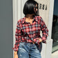 OF - Camicia Western rosso con strass