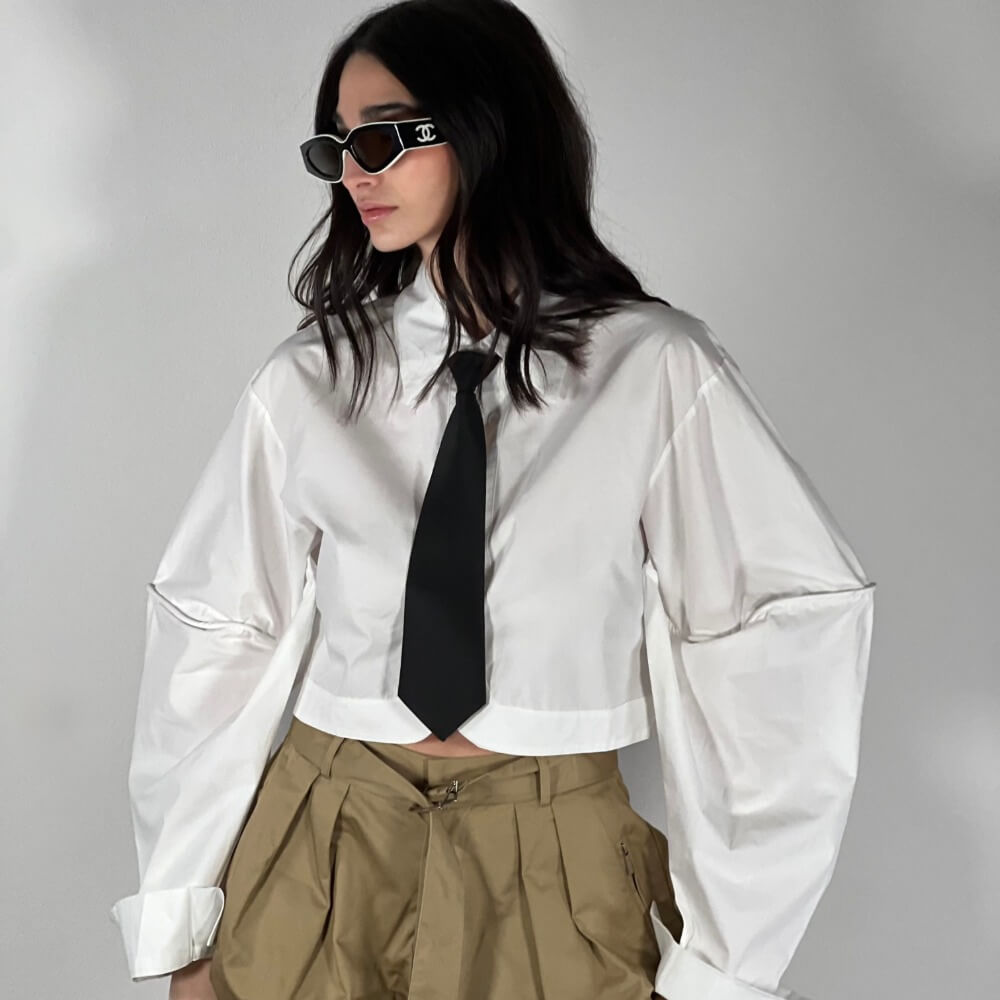 LM - Camicia Hannah bianco con cravatta