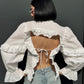 LM - Camicia Jenny rouches schiena nuda