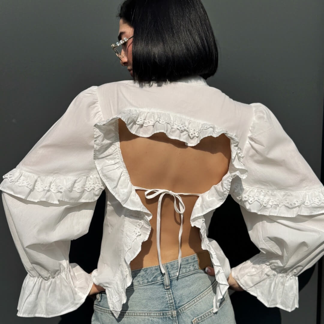 LM - Camicia Jenny rouches schiena nuda