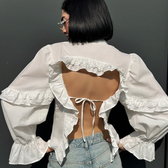 LM - Camicia Jenny rouches schiena nuda