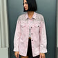 OF - Camicia Sabrina denim rosa con pietre