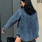 LM - Camicia Stella denim blue con pietre