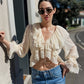 OF - Camicia Sveva rouches beige