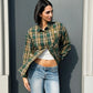 LM - Camicia Square verde con strass