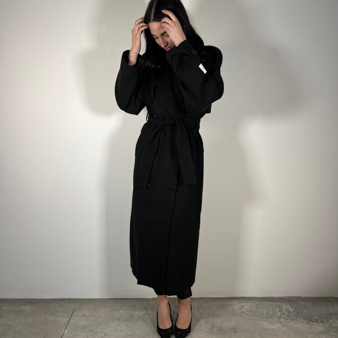 OF - Hinnominate Cappotto Over In Panno Con Cintura W Spacco Dietro