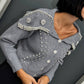 OF - ODI ODI Cardigan Galatina grigio con pietre