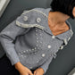 OF - ODI ODI Cardigan Galatina grigio con pietre