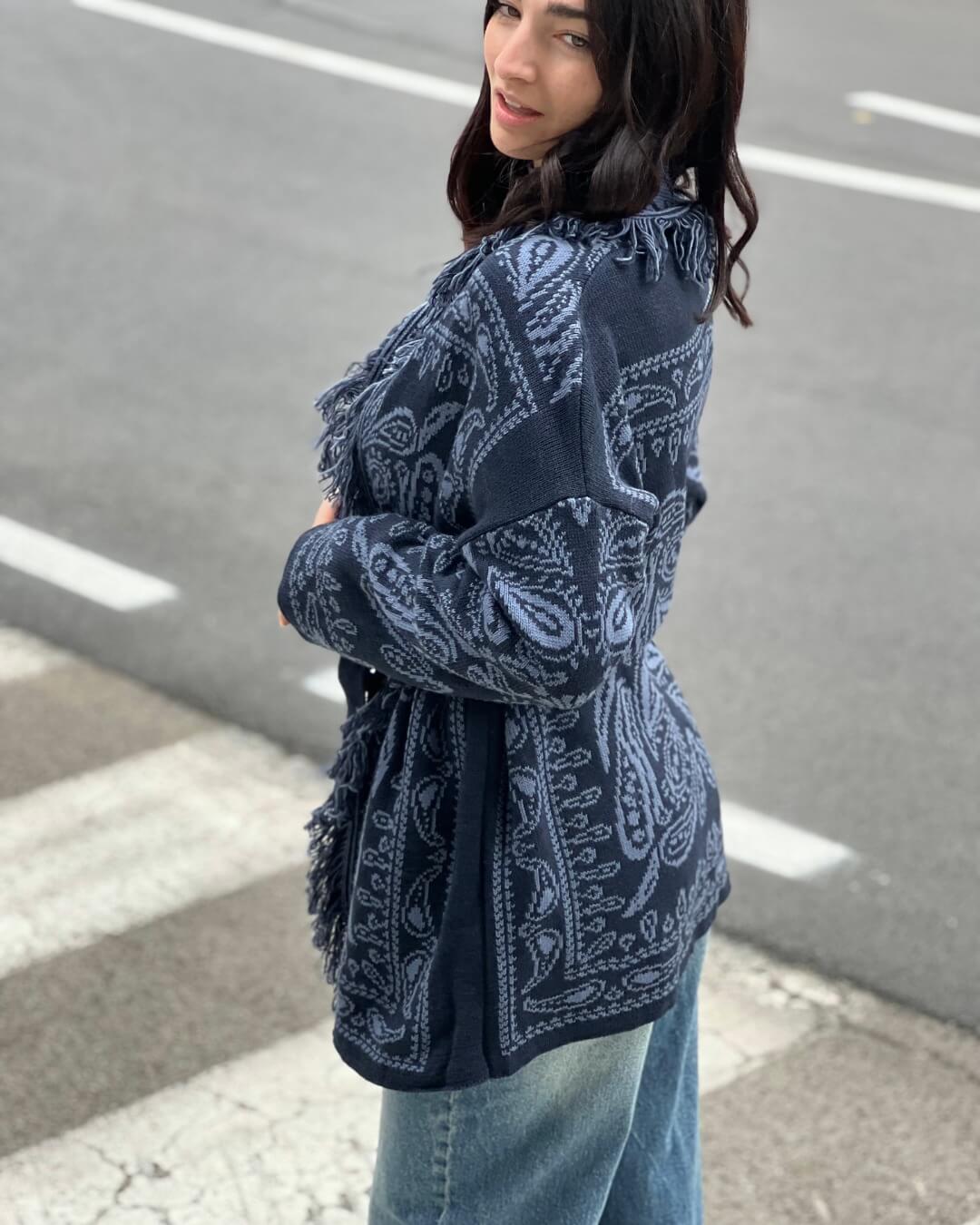 OF - Cardigan Rory blu fantasia