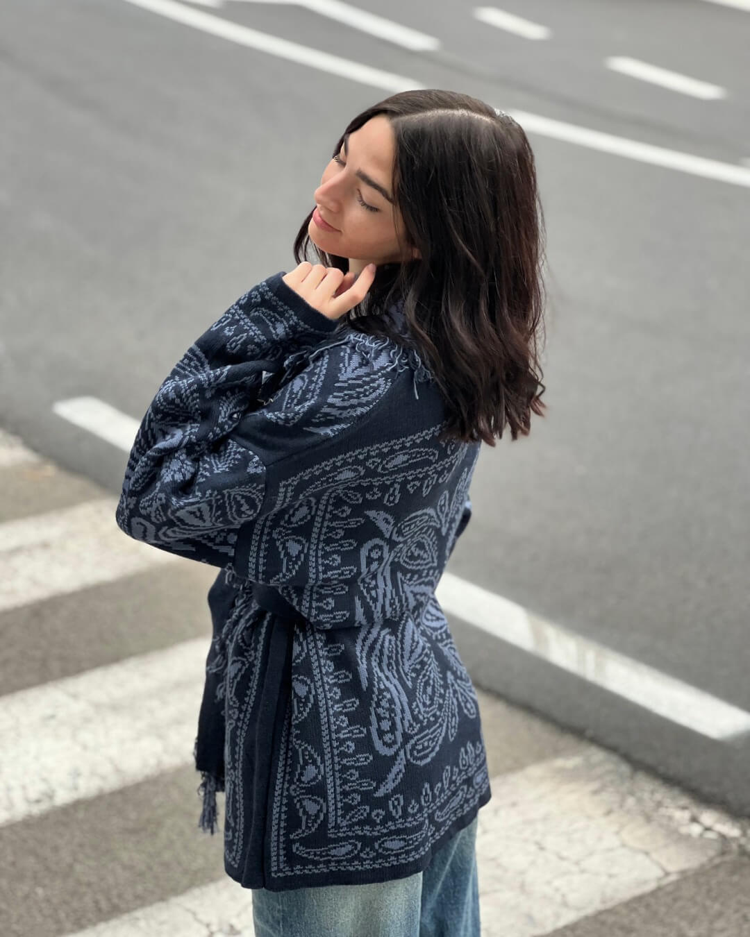 OF - Cardigan Rory blu fantasia