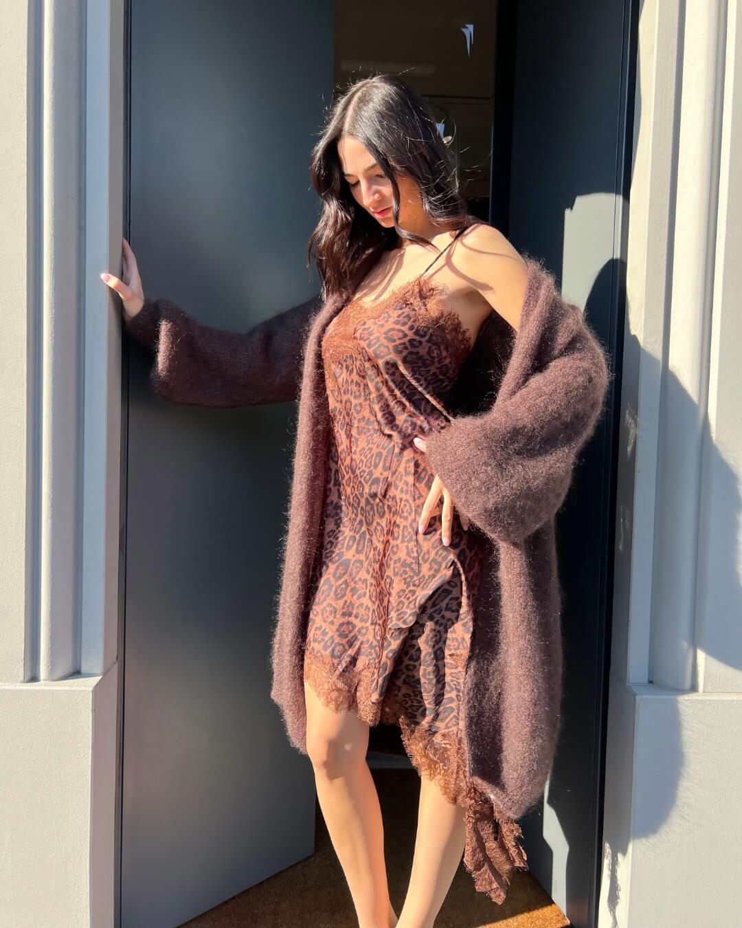 OF - Cardigan Morìs mohair marrone